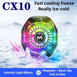 MEMO 2025 NEW CX10 Semiconductor Phone Cooler with RGB Colorful Lights Magnetic Clip 2 in 1 Ice Freezing Strong Cooling Radiator