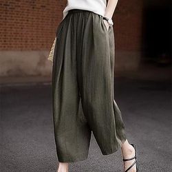 Retrò Vintage Medievale Rinascimento Lunghezza alla caviglia Pantaloni Pantaloni a gamba larga Tinta unica Costume Per donna Vacanza Casual Quotidiano Adulti Pantaloni Primavera Estate