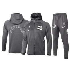 Nike Basketball Long Hoodie Outfit Men Zipper Fashionable High-Quality Trendy Professional Premium Hooded Top-Bottoms Set Grey
