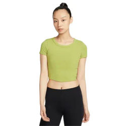 Nike Sport Quick-Drying T-shirt Women Slim-fit Show Waist Breathable Fashionable Short Sleeved Shirts Brown/Green