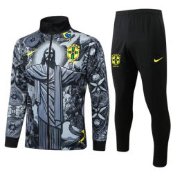 Nike Soccer Jerseys Men Avant Garde Professional Moisture-wicking Zippered Sportswear Football Training Suit Sets Black White
