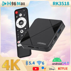 H96 Max Real Android14.0 RK3518 TV Box 4K@60fps WiFi6&BT5.4 Netflix Streaming Media Google Voice Smart Tv Box Better Than H313