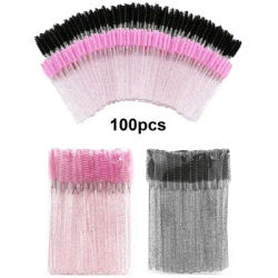Wholesale 100PCS Mascara Spoolies Disposable Eyelash & Eyebrow Brushes for Salon, Extension & Makeup eyelash extension supplies