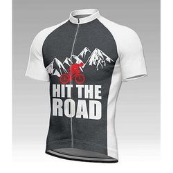 Per uomo Per donna Maglia da Ciclismo Grafico Geometrico Lettere Numeri Manica Corta Bicicletta Maglietta Top con 3 tasche posteriori Resistente ai Raggi UV Asciugatura Rapida Cerniera Frontale