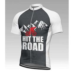 Per uomo Per donna Maglia da Ciclismo Grafico Geometrico Lettere Numeri Manica Corta Bicicletta Maglietta Top con 3 tasche posteriori Resistente ai Raggi UV Asciugatura Rapida Cerniera Frontale