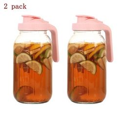 TEMU Grinkwell With Handle And Lid, 2/3 Set, Bpa-free High Borosilicate Glass, Sports & Outdoor Beverage Carafe, Leak-proof, For Ramadan, Christmas, New Year