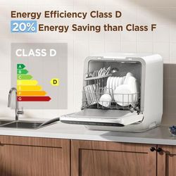 TEMU Comfee' Cdwmt305w - Uk White Compact Table - Top Dishwasher: 6l Water Tank, Drying, Energy Class D For Space - Constrained Uk Homes