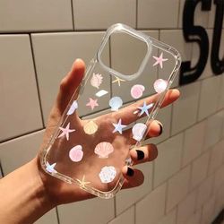 TEMU Starfish Shells Clear Phone For 11 Xr 13 15 14 12 Christmas For Men