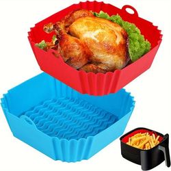 TEMU 1 Ps Square Silicone Air Fryer Liner - 8 Inch Reusable Air Fryer - Air Fryer Accessories - Air Fryer Insert For 4 Qt Oven And Microwave Accessories