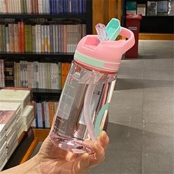 TEMU 480ml Portable Water Bottle For Gym, Fitness, Outdoor Camping, Hiking, And Sports - Pc Material, Sealable, Ideal For Thanksgiving, Christmas, Halloween, New Year, Ramadan