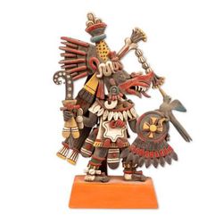 Ceramic sculpture, 'Aztec Deities'
