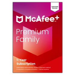 Mcafee Premium Family Antivirus And Internet Security Software, Unlimited Devices, 1-Year Subscription, Auto-Renewal, Product Key, Mpp41Eodurpfm