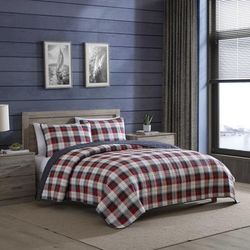 Rosedale Red Twin Quilt-Sham Set