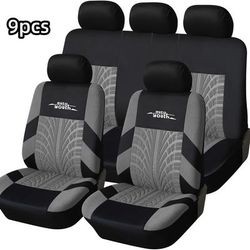 TEMU 9 Car Seat Covers, Suitable For Suvs And Trucks, Made Of Polyester Knit Fabric, Providing In All .