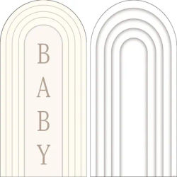 Mehofond Baby Shower Arch Cover Backdrop White Beige Stripe Girls Birthday Party Newborn Decor Background 2-sided Photo Studio