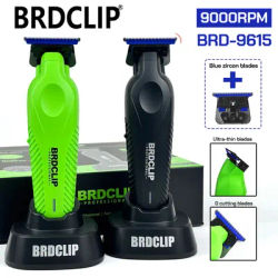 Professional BRDCLIP New Hair Trimmer 9615 Electric High Power Motor 9000RPM DLC Special Blue Ceramic Blade With Charging Base