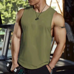 Men's Sports Tight Training Tank Top Men's Fitness Basketball Football Running Quick Drying Breathable High Elastic Sleeveless