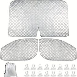TEMU 1set Suitable For Ford Transit Mk8 2012-2022 Internal Windshield Sunshade, Combined With Window Sunshade, Sunlight For Insulation