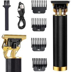 TEMU Professional Hair Clipper T Blade Trimmer For Men, Cordless Clippers And Grooming Kit For Beard And Hair, Rechargeable Electric Trimmers For Men And Pro Barbers