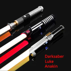 Luke RGB Lightsaber Laser Sword Metal Flashing Rave Cosplay Toys Soundfonts Force FX FOC Blaster Toy Espada Sabre De Luz