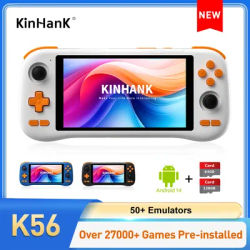 Handheld Game Console K56 5.5'' Touch Screen 50 Emulators 27000 Games PS1/PSP/DC/SS Android 14 5000mAh WIFI5 Retro Game Player