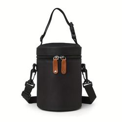 TEMU 1pc Grey Insulated Polyester Breastmilk Cooler Bag - Portable Bottle Warmer Tote For Nursing Moms, Daycare - Uncharged