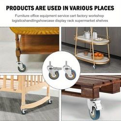 TEMU 4 X 75mm Rubber Pu Swivel 200kg Castor Wheels Trolley Furniture Caster - Screw