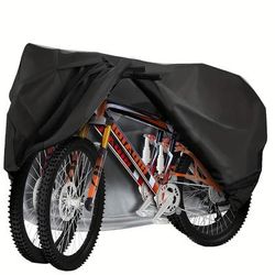 TEMU Large Bike Cover For 2 Or 3 Bikes, 210x95x110cm 210d Bike Covers For Outside Storage, Outdoor Bicycle Cover, Bike Covers With Storage Bag For Mountain/e-bike