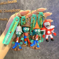 Plants Vs. Zombies Doll Key Chain Pendant Men's and Women's Bags Car Key Chain Lovers Creative Small Gift