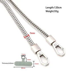 Chain Adapter for Cell Phone Strap with Shoulder Golden Chain Phone Strap Silver Metal Chain Strap Crossbody Phone Case
