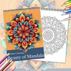 Rule Mandala Coloring Book Adult Printed Single-sided 24 Pages, Handmade Art for Adults to Relieve Anxiety and Depression
