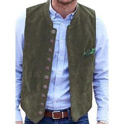 Oktoberfest Gilet tradizionale bavarese Bavarese Tedesco Monaco di Baviera Prati Per uomo Feste Matrimonio Panno in stile tradizionale