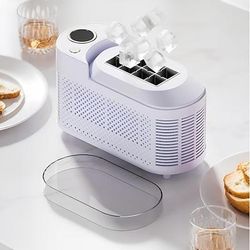Mini macchina per il ghiaccio portatile – produzione di ghiaccio rapida in 10-15 minuti, 8 cubetti/ciclo, compatta e silenziosa, ghiaccio solido e cristallino, facile da pulire, ideale per casa, ufficio o feste