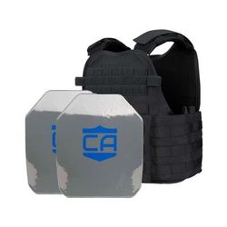 Caliber Armor AR550 Level III+ Body Armor w/ Spall Coat Condor MOPC Package SAPI Style Black Medium/2XL 19-AR550-MOPC-SAPI-SPC-BK