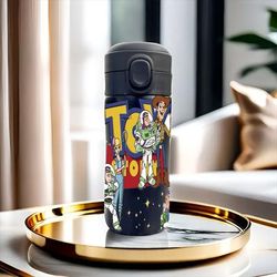 TEMU 1pc 14.2oz Stainless Steel Insulated Water Bottle - Leak-proof, Lock Lid, Bpa-free, Round Design With , & Characters - Fitness, Outdoor Fun & Birthday Gifts For Men And Women, Water Bottle