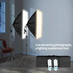 SH Photography 50x70CM Softbox Lighting Kits Professional Light Box System With E27 Photographic