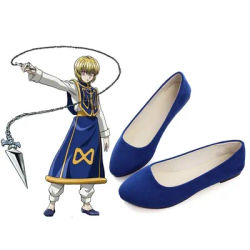 Hunter X Hunter Kurapika Cosplay Chaussures Bleues Bottes De Barrage, Accessoires De Costume De ixDe Carnaval D'halloween,