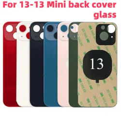 Back Glass+3M glue For IPhone 13-13 Mini Back Cover Glass Fast Replacement Housing Battery Cover Big Hole Rear Glass