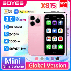 World Premiere SOYES XS15 Mini Smart Phone Android8.1 3.0 Inch Display 2GB RAM 16GB ROM Dual SIM Standby Play Store 3G Phone