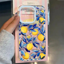 Summer Fruit Lemon Clear Phone Case for iPhone 16 15 14 13 12 11 Pro Max 16E XR XS X 8 7 Plus SE 2022 Transparent Soft TPU Cover