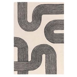 Tappeto moderno tufted a mano in lana Nero 120x170 cm