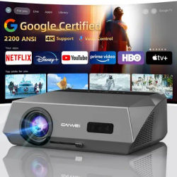 CAIWEI A10Q 4k Android 14 Projector 1080P Full HD Auto Focus High Brightness Wifi 6 2200 Ansi Beam Projectors Smart Home Theater