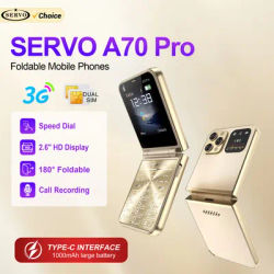 SERVO A70 PRO Flip Mobile Phone 3G WCDMA Dual SIM Standby Speed Dial Call Recording MP3 FM Flashlight Foldable Button Cellphones