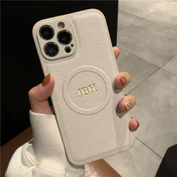 Personalized Case For iPhone 11 12 13 14 15 16 Pro Max Customized Initials Name Wireless Charging