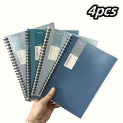 TEMU 4-pack A5 Spiral Notebooks - , Super Thick Lined Pages, Soft Leather Cover For College, High School, Journaling, Art & Daily Use, Notebooks And Journals