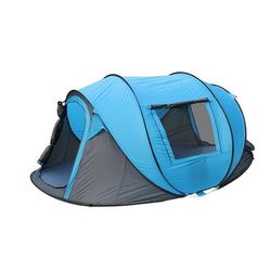 TEMU 1pc Park Camping Tent Fully Automatic Pop-up Tent, Portable Outdoor Camping Tent Three-pole Boat Tent Covered Simple, Suitable For Travel Use, 5-8 People