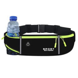 Running Belt Waist Bag with Water Bottle Holder Sports Fanny Pack Women Men Hydration Phone Holder Pouch Banana Bag