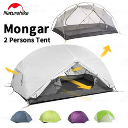 Naturehike Mongar Camping Tent 2 People 15D/20D Nylon Professional Waterproof Ultralight Portable Outdoor Travel Tent With Mat