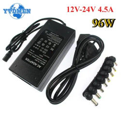 DC 96W 4-5A Adapter 12V 15V 16V 18V 19V 20V 24V Adjustable Universal Power Adapter Charger with 8pcs Plug for DELL Lenovo Laptop
