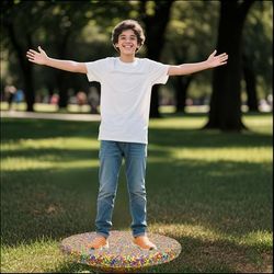 TEMU 1pc Colorful Plastic Balance Board - Durable, Multifunctional For Strength, Coordination & Attention Training - Vibrant Equipment For , Exercise Tool